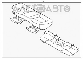 Задній ряд сидінь 2 ряд Hyundai Elantra UD 11-16 ганчірка сірка, без підголівників