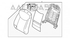 Пассажирское сидение Hyundai Elantra UD 11-16 без airbag, тряпка сер