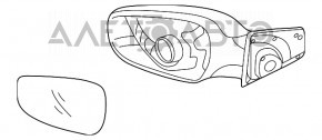 Дзеркало бокове праве Hyundai Elantra UD 11-13 дорест 5 пинов, сіре