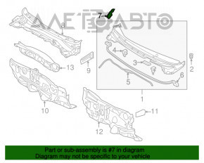 Уплотнитель решетки дворников центр Hyundai Elantra UD 11-16