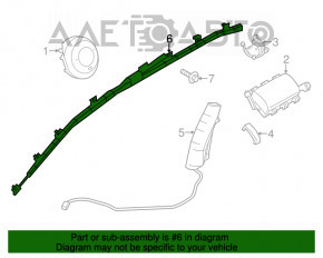 Подушка безопасности airbag боковая шторка правая Mazda 3 14-18 BM ржавый пиропатрон