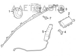 Подушка безопасности airbag боковая шторка правая Mazda 3 14-18 BM ржавый пиропатрон