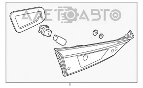Фонарь внутренний крышка багажника правый Mazda 3 14-18 BM галоген, трещина, сломан угол