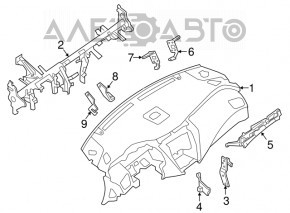 Торпедо передня панель без AIRBAG Nissan Murano z52 15-18 чорний злам креп, подряп