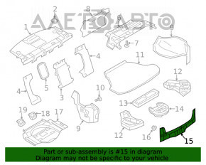 Накладка проема багажника Infiniti Q50 14- под докатку, царапины, потерта