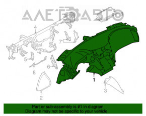 Торпедо передняя панель без AIRBAG Infiniti Q50 14-17