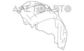 Подкрылок передний правый Infiniti Q50 14- задняя часть, надрыв креп