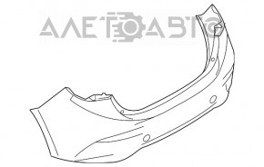 Бампер задній голий Mazda 3 14-18 BM графіт, неоригінал, надриви, тріщина, подряпини