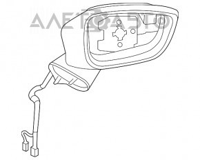 Зеркало боковое правое Mazda 3 14-16 BM дорест, 7 пинов, BSM, подогрев, поворотники, графит