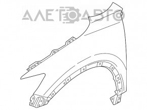Крыло переднее правое Mazda 3 14-18 BM графит 42A, ржавчина, прижато крепление, тычки