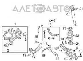 Амортизатор задній правий Mazda 3 14-18 BM несправний глушник