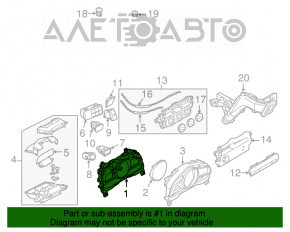 Щиток приладів Mazda 3 14-18 BM без дисплея, без тахометра 66к подряпини