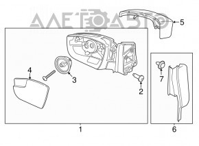 Дзеркало бічне праве Ford Escape MK3 17-19 рест, 3 піна, графіт