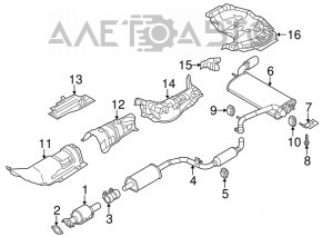 Выпускная трасса в сборе Ford Focus mk3 11-18 2.0 отпилен катализатор