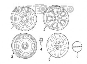 Запасне колесо докатка R17 Chrysler 200 15-17
