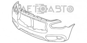 Бампер передний голый Infiniti JX35 QX60 13-15 дорест под парктроник, дефект креп, слом уголок