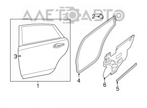 Дверь голая задняя левая Nissan Altima 13-18 белая вмятины тычка