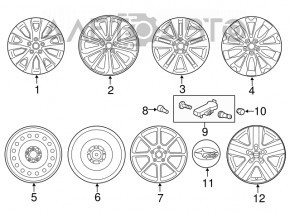 Диск колісний R17 Subaru Outback 15-19 бордюрка