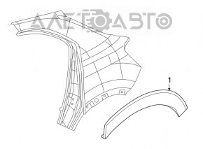 Накладка арки крыла задняя правая Fiat 500X 16-