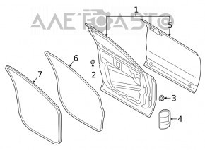 Дверь голая передняя правая Ford Escape MK4 20- серебро UX, примята, тычка