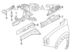 Усилитель подрамника передний правый Fiat 500X 16-17