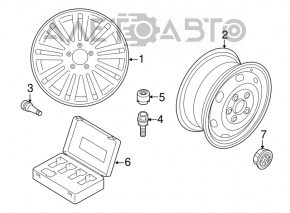 Запасное колесо докатка VW Passat b8 16-19 USA R16 125/80 царапина на диске
