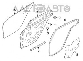 Уплотнитель двери задней правой Nissan Maxima A36 16-