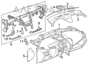 Торпедо передняя панель без AIRBAG Chevrolet Volt 16- черн мелкие царапины