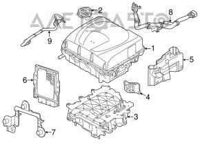 Інвертор Nissan Leaf 13-17 немає фрагментів корпусу, тріщини у кріпленнях та корпусі, на запчастини