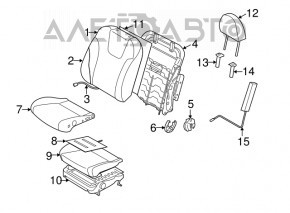 Сидіння водія Subaru Forester 14-18 SJ без airbag, електро, ганчірка сіра, стрельнувшій