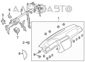 Торпедо передняя панель без AIRBAG VW Jetta 11-18 USA черн царапины, сломано крепление