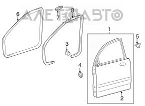 Дверь голая передняя левая Hyundai Sonata 11-15 белый JR ржавчина, тычки