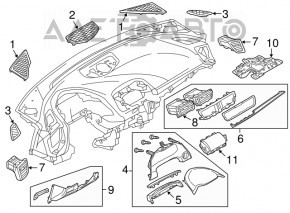 Накладка коліна водія Mazda 3 14-18 BM чорн, подряпини, надломи, залом