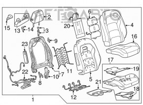 Пасажирське сидіння Chevrolet Camaro 16- без airbag, електро, ганчірка, сіре, під хімчистку