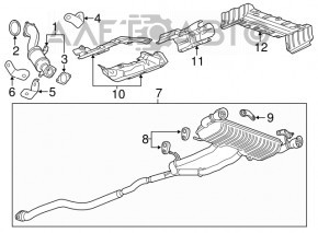 Глушитель задняя часть с бочками Chevrolet Camaro 16- 2.0 замят