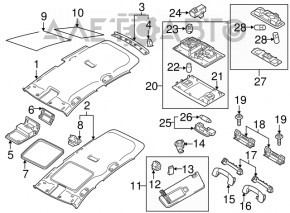 Ручка потолка передняя левая VW Golf 15- серая