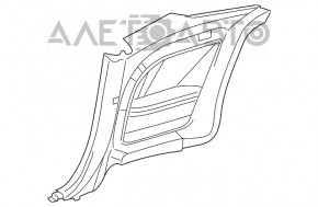 Обшивка заднього ряду права Dodge Challenger 15-19 черн, пропалений підлокітник, подряпини, дефект креп, без заглушки