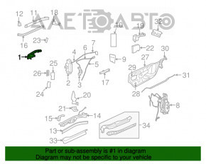 Ручка дверей зовнішня задня права Dodge Grand Caravan 11-20