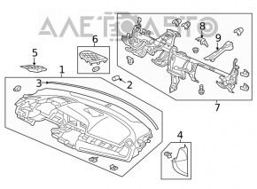 Торпедо передня панель з AIRBAG Honda Civic X FC 16-21 черн