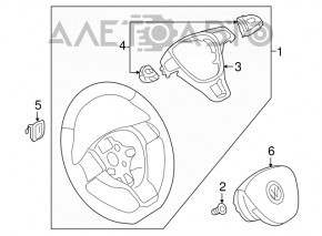 Подушка безпеки airbag в кермо водійська VW Jetta 15-18 USA чорна, поліз хром
