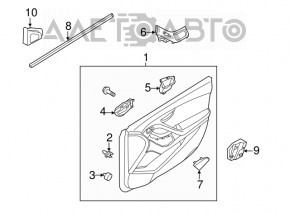 Обшивка двери карточка передняя правая Hyundai Elantra UD 11-13 дорест сер