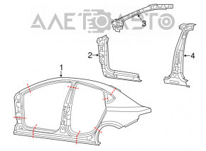 Чверть крило задня права Dodge Dart 13-16 графіт, дрібні тички