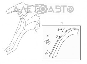 Накладка арки крыла задняя левая Subaru XV Crosstrek 13-17 новый неоригинал