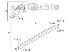 Молдинг крила трикутник лев Subaru Legacy 15-19