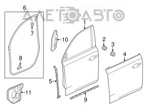 Дверь голая передняя левая Acura MDX 14-20