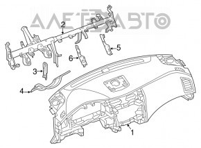 Торпедо передняя панель с AIRBAG Nissan Altima 13-18 черн, ржавая подушка