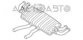 Глушник задня частина бочка Porsche Cayenne 958 11-17 4.8 Turbo на 4 труби, зам'ятий