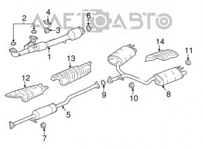 Глушитель задняя часть с бочками Honda Accord 13-17 3.5, 2.4 Sport с насадками, примята