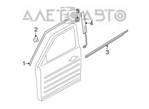 Молдинг двері-скло центральний передній прав Ford Flex 09-19 хром