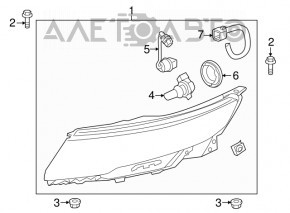 Фара передняя левая голая Chevrolet Volt 11-15 новый OEM оригинал